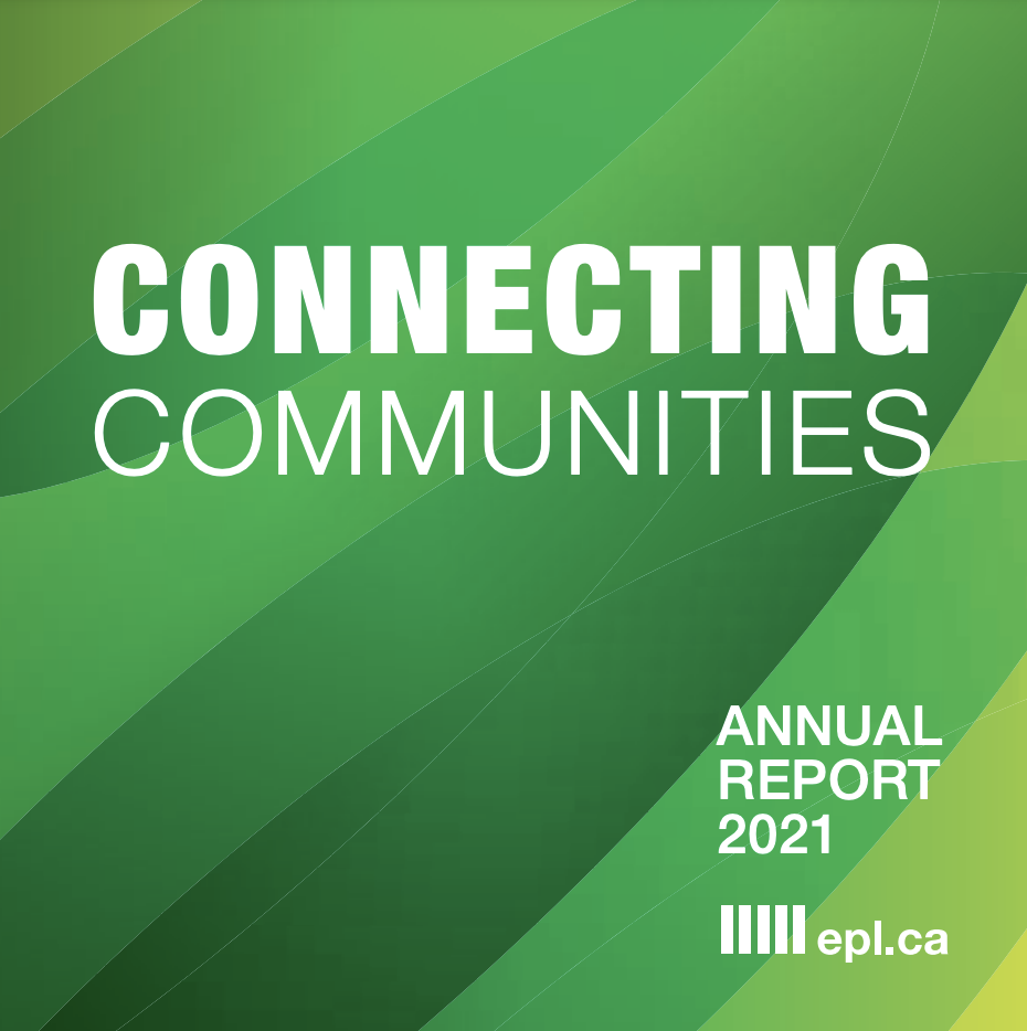 Cover of the Edmonton Public Library 2021 Annual Report